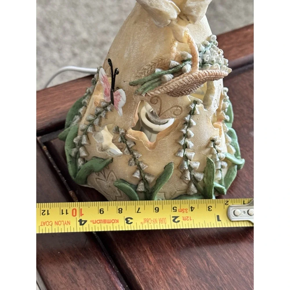 Vintage Ceramic Garden Fairy Butterfly Floral Table Desk Lamp Night Light